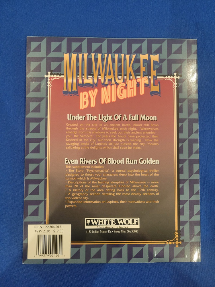 Milwaukee By Night Sourcebook - Vampire the Masquerade WW2105