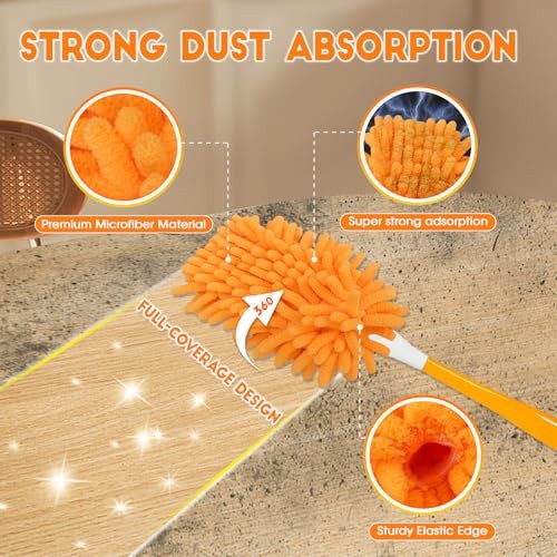 8 Pack Reusable Duster Refill Compatible with Swiffer Hand Duster, 360 8PCS