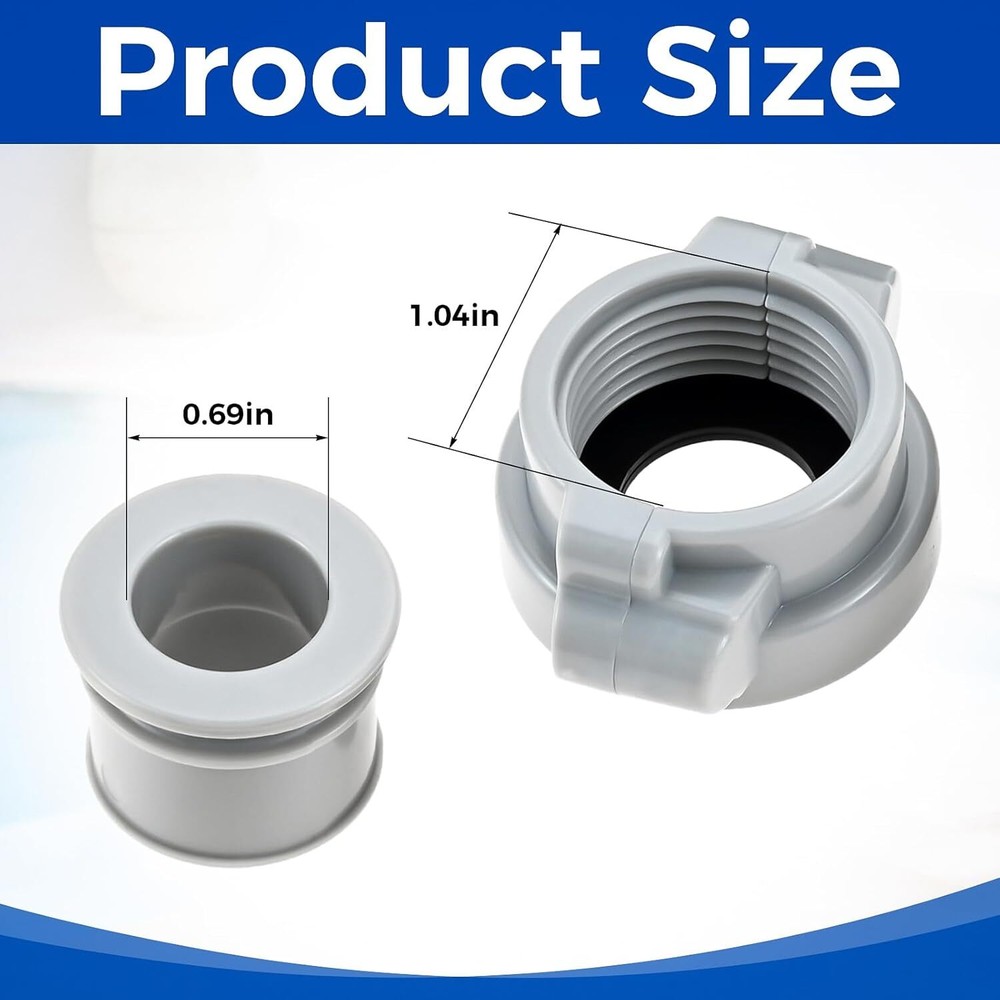 2PCS Replaceables Lay-Z-Spa B/C Water Pipe Grey Coupling Screw Nut Connector