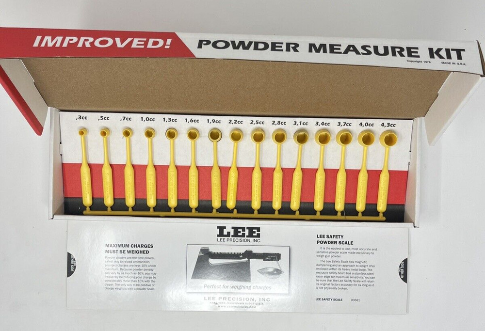 LEE Precision Improved Powder Measure Kit Dipper 90100 Reloading