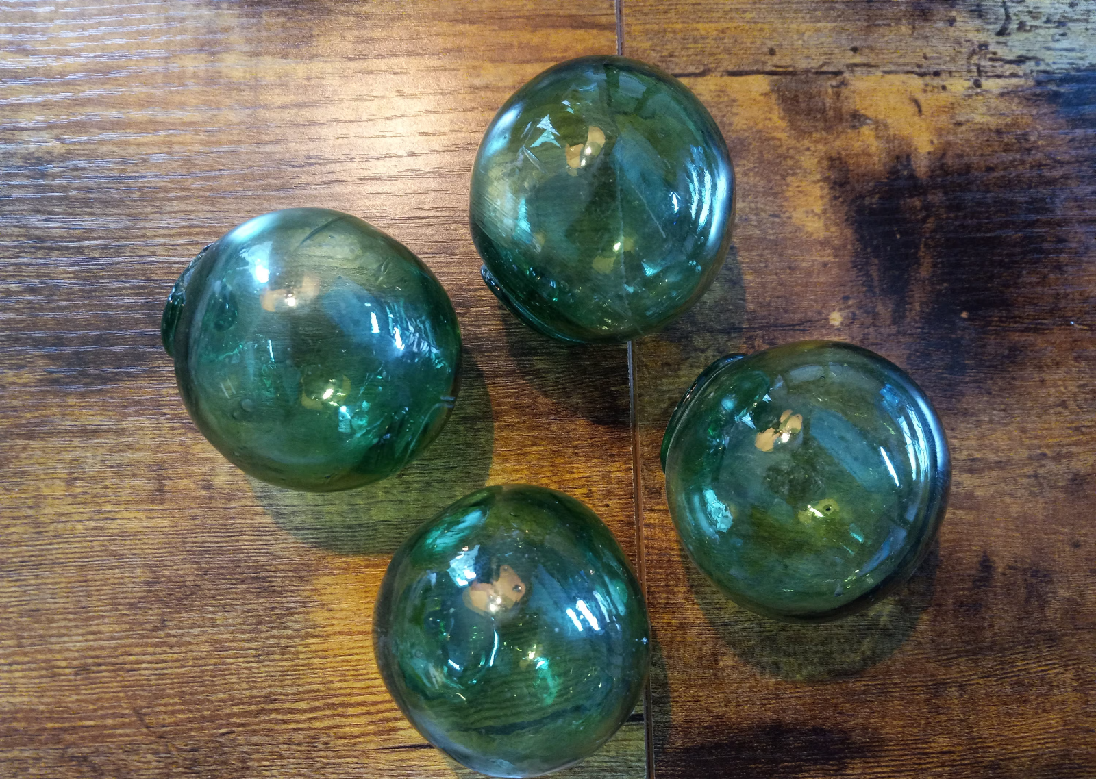 Vintage Japanese Glass Fishing Floats $8.50 each, choose green or bluish tinted