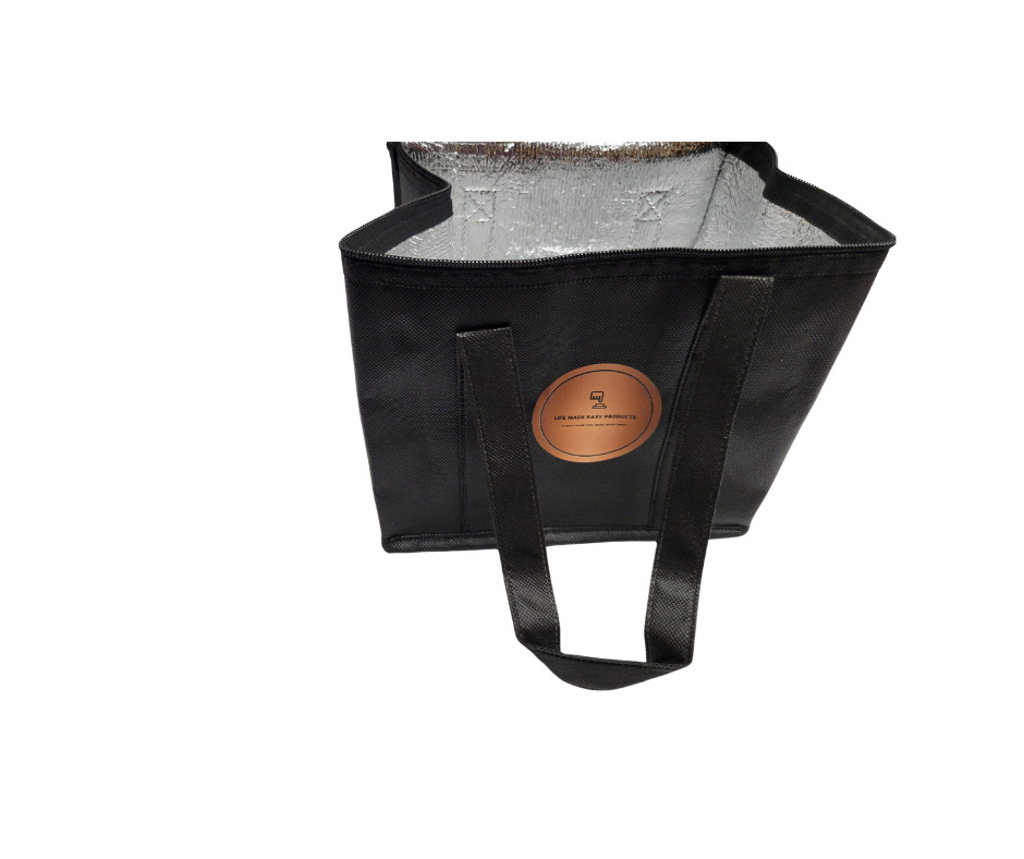 X-Large Reusable and Insulated Cooler Bag - Black (2-PACK)