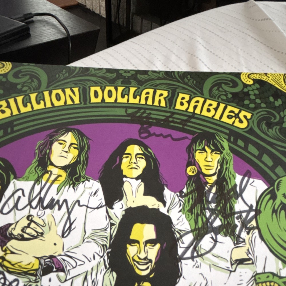 Alice Cooper Billion Dollar Babies Trillion Dollar signed insert 4 signatures