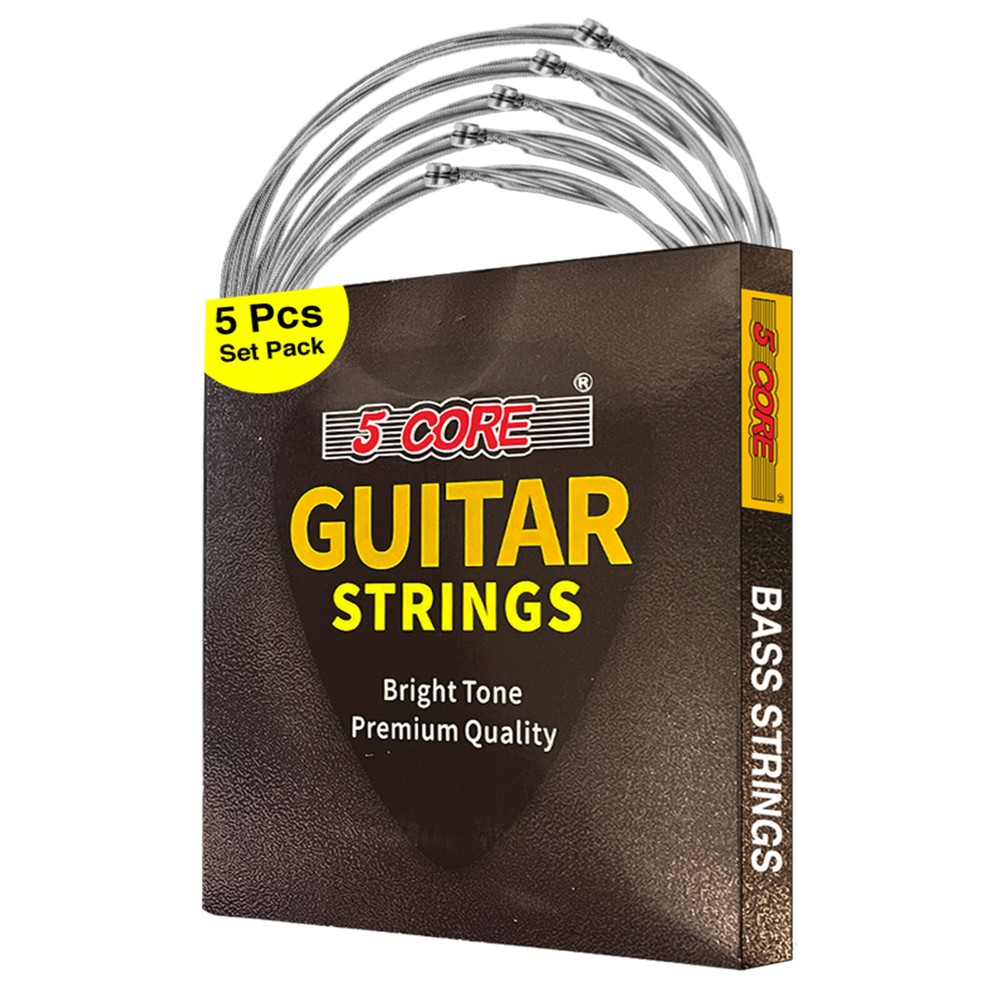 5 Core Bass Guitar Strings Extra Light Gauge Bright & Powerful Tone 5 String Set