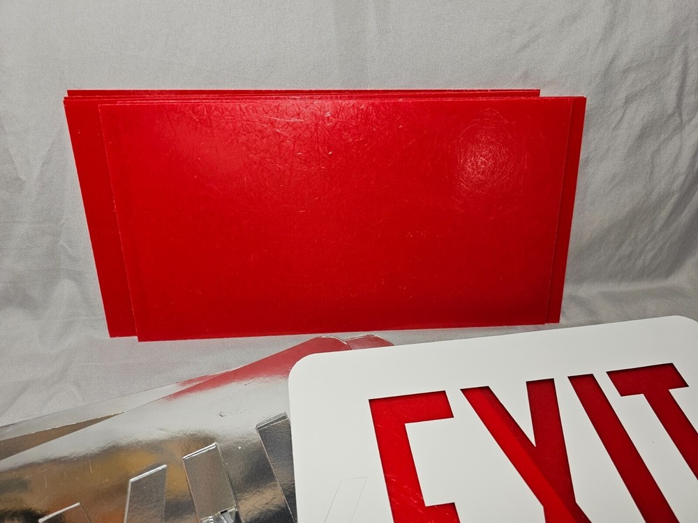 Replacement DIFFUSER Lens & STENCIL For 1990's DUAL-LITE EXCITE SERIES Exit Sign