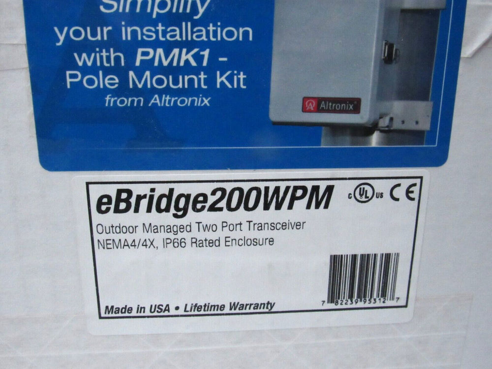 Altronix eBridge200WPM EoC or Long Range Ethernet 2 Port Transceiver [CTOKT]