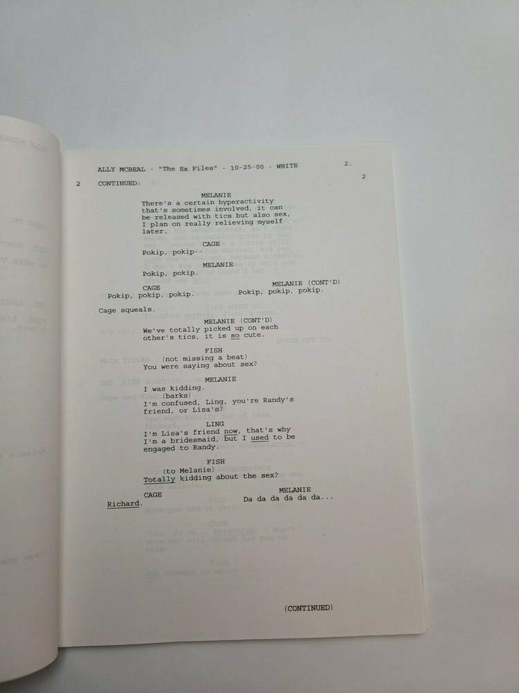 ALLY MCBEAL / David E. Kelley 2000 Script, Robert Downey Jr. "The Ex-Files"