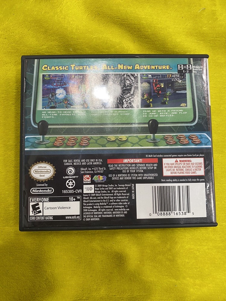TMNT ARCADE ATTACK NINJA TURTLES Case & Manual ONLY Nintendo DS Authentic US
