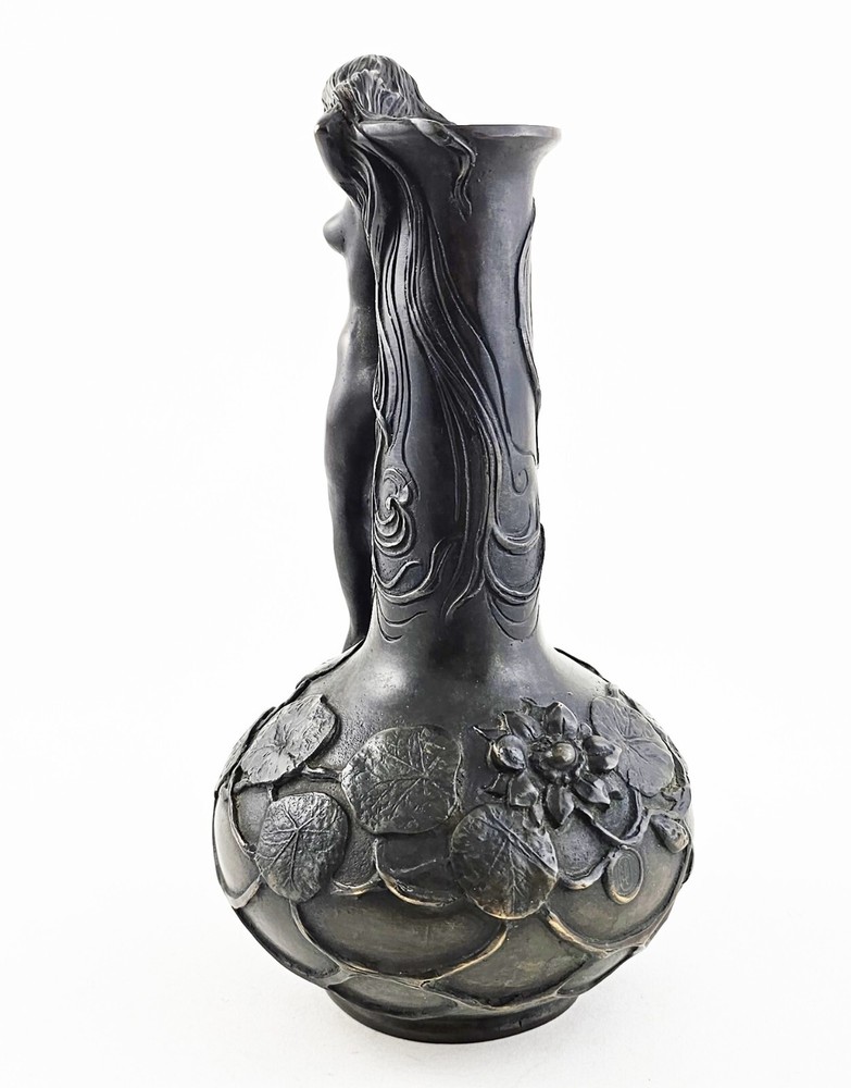 Solid Bronze Art Nouveau Vase - Signed