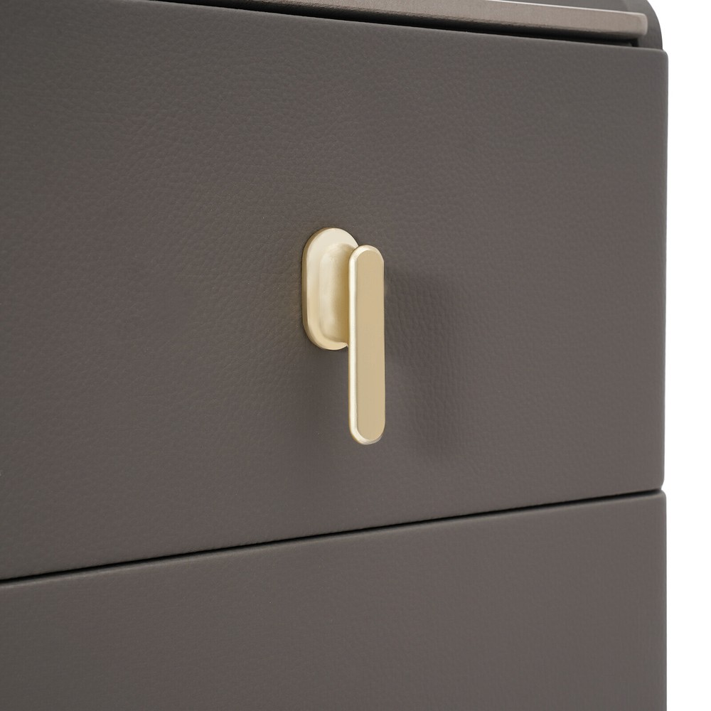 Three-Layer Bedside Cabinet with Drawers, Space-Saving Nightstand