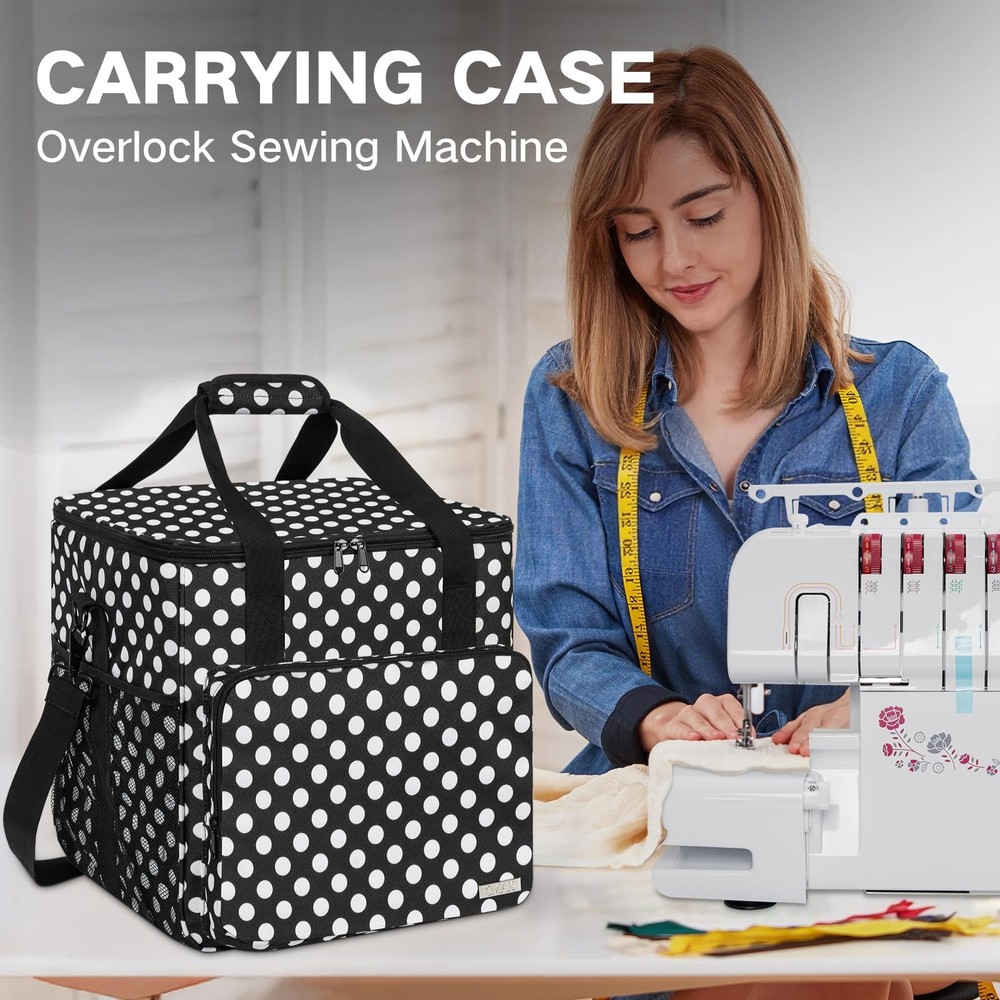 GMAK Serger Carrying Case, Universal Serger Storage Bag with Base Padding Pad, S