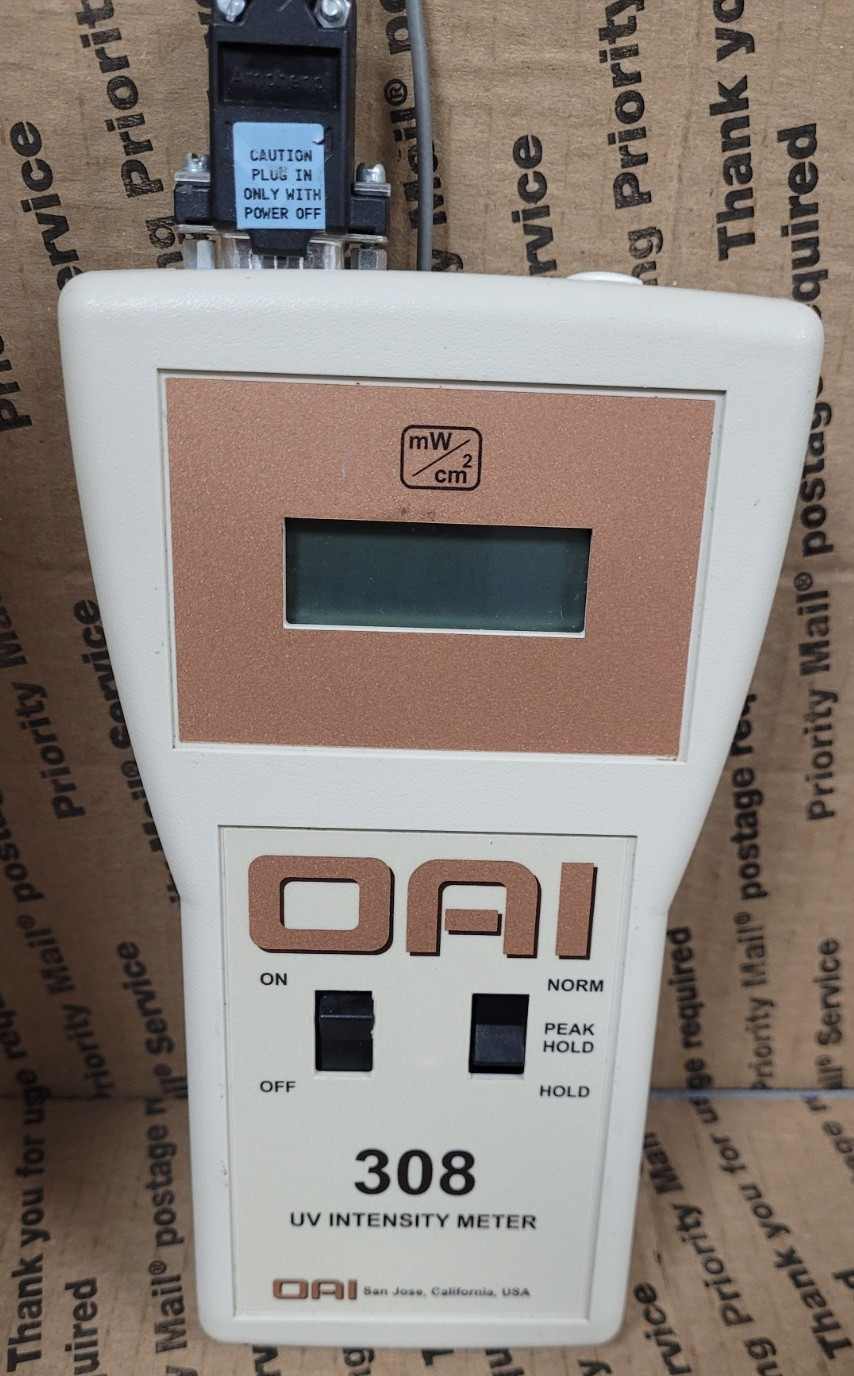 Optical Associates OAI 308 UV Intensity Meter W/UVB Probe/Sensor (TURNS ON)