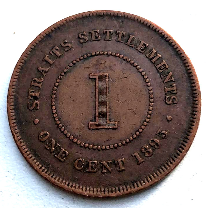 Straits Settlements, 1895, 1 Cent, XF condition coin