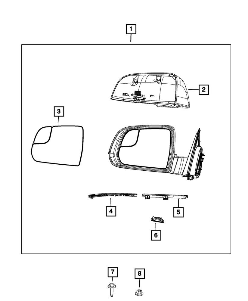 Genuine Mopar Mirror Cover Left 68551411AA