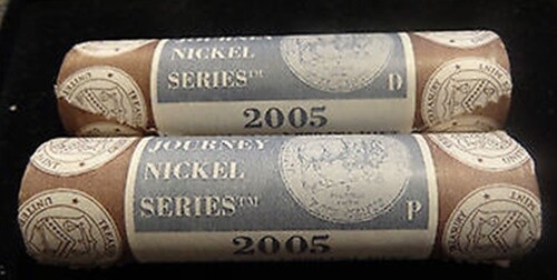 2005 P-D Ocean View Nickel Roll Mint Set, Mint Rolls 2U1