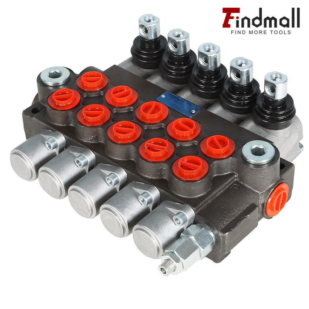 5 Spool Hydraulic Control Valve Double Acting 13 GPM 3600 PSI SAE Ports