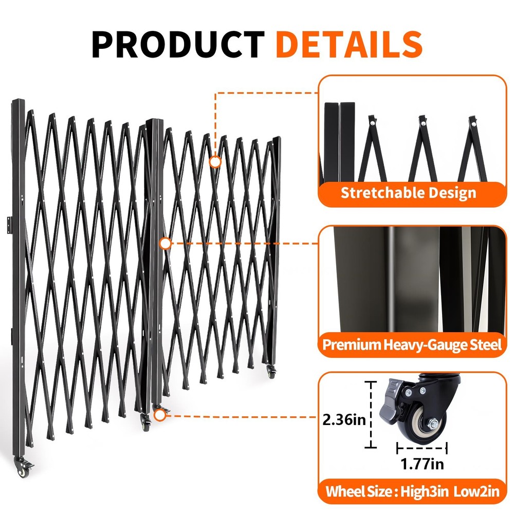 Double Folding Security Gate for Entry Security, Garage, Warehouse & Pool