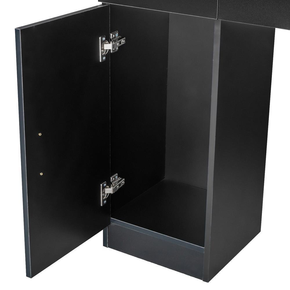 Beauty Salon Station Table Hair Styling Barber Storage Cabinet Shelves W/ Mirror