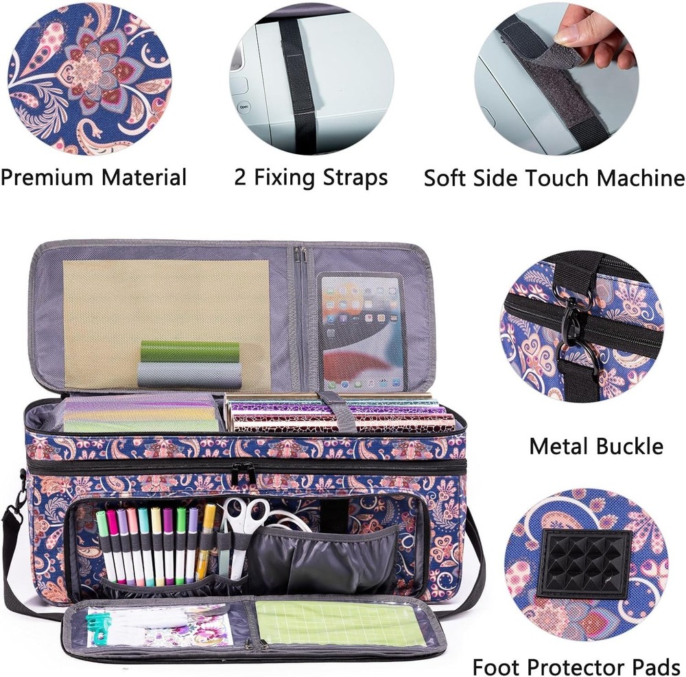 Cricut Carrying Case Polyester Double-Layer Storage Organizer for Maker Explore