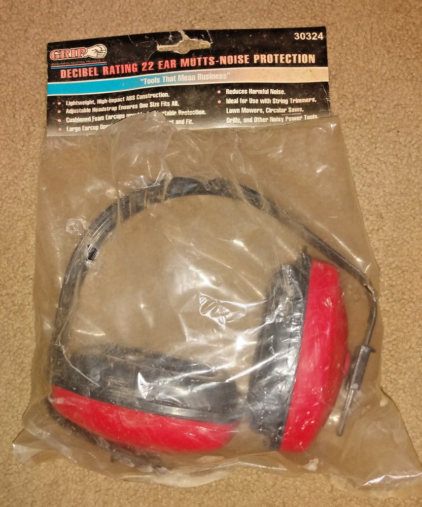 Noice Supressing Grip Ear Mutts Muffs - Red & Black (Used)