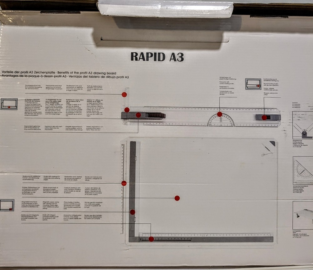 Portable Drawing Board Rapid A3 Multi-Function Metric Drafting Table NIB