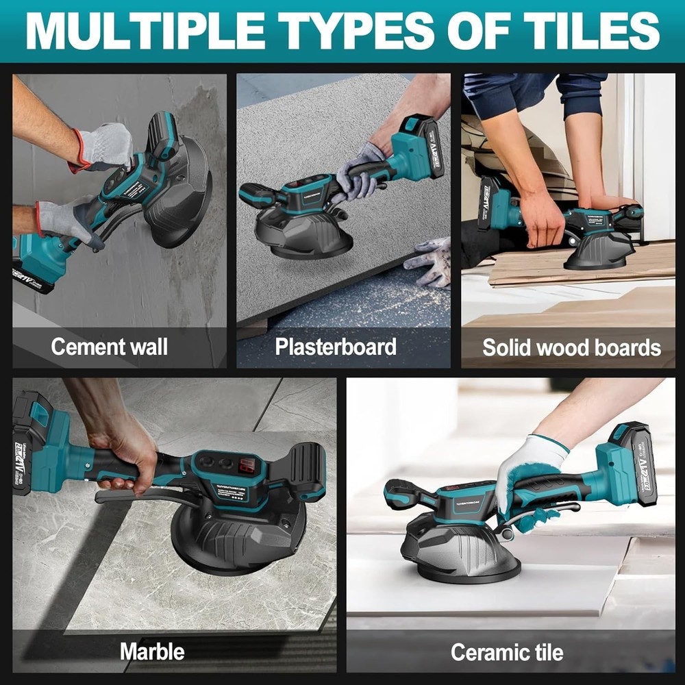 Cordless Tile Vibration Tool, LAKIX Tile Vibration Leveling Machine With 2 Batte