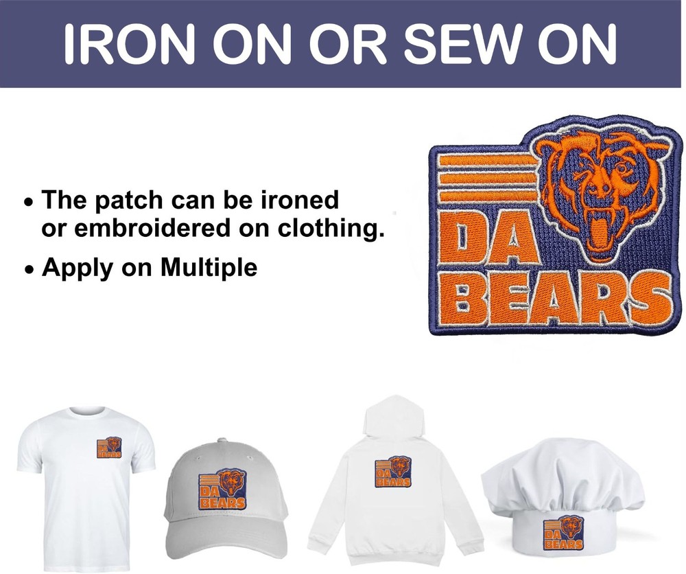 Chicago Bears NFL Team Logo Iron On Patch - Sew Patch - Embroidered Patch