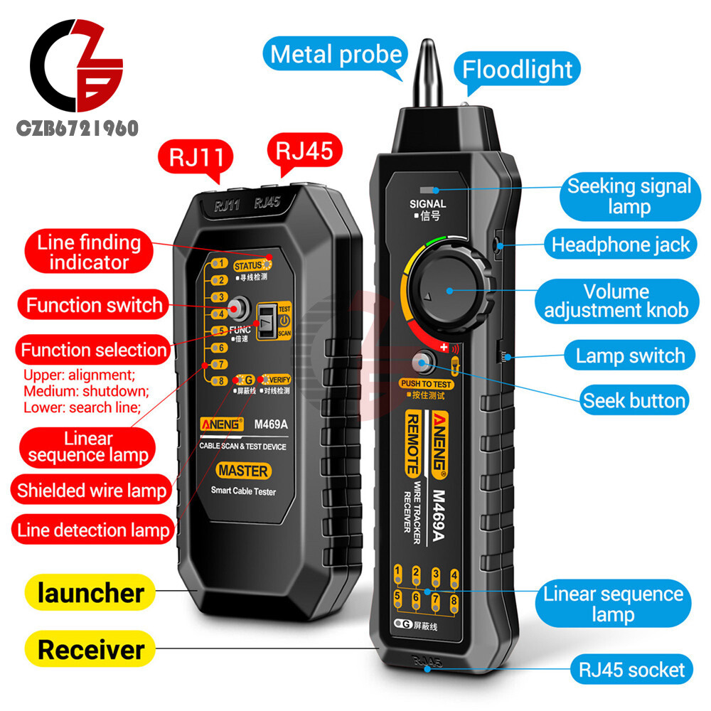 ANENG M469A Multifunctional Network Cable Tracker Networking Analyzer RJ11/RJ45