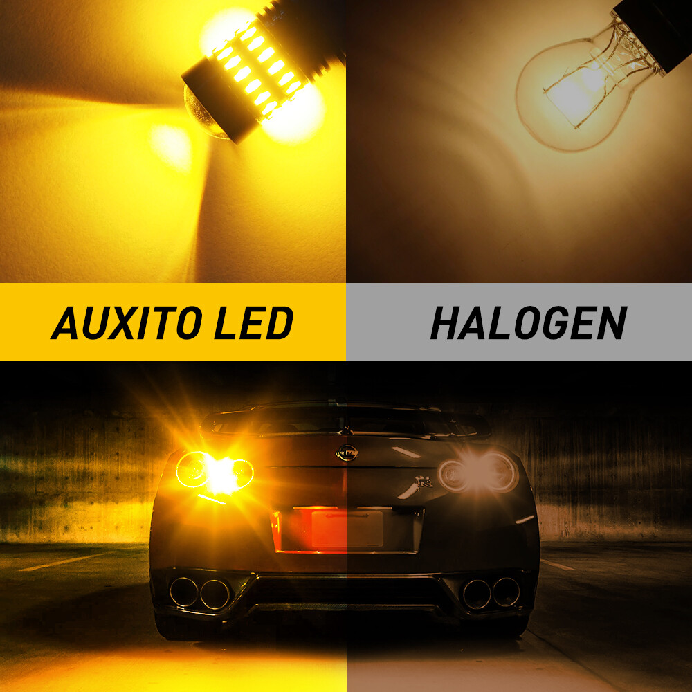 AUXITO 4157 3156 3157 LED Turn Signal Light Bulbs CANBUS Anti Hyper Flash Amber