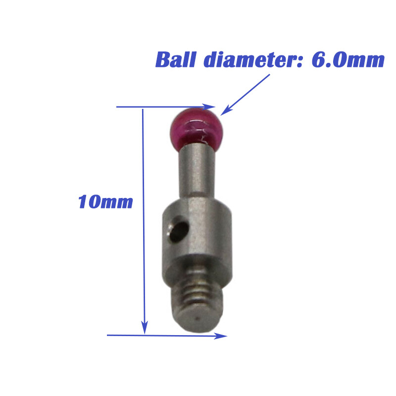 Fit TESA/Hexagon ROMER CMM Touch Probe Ruby Styli Ruby Ball 6mm Stylus M3 Thread