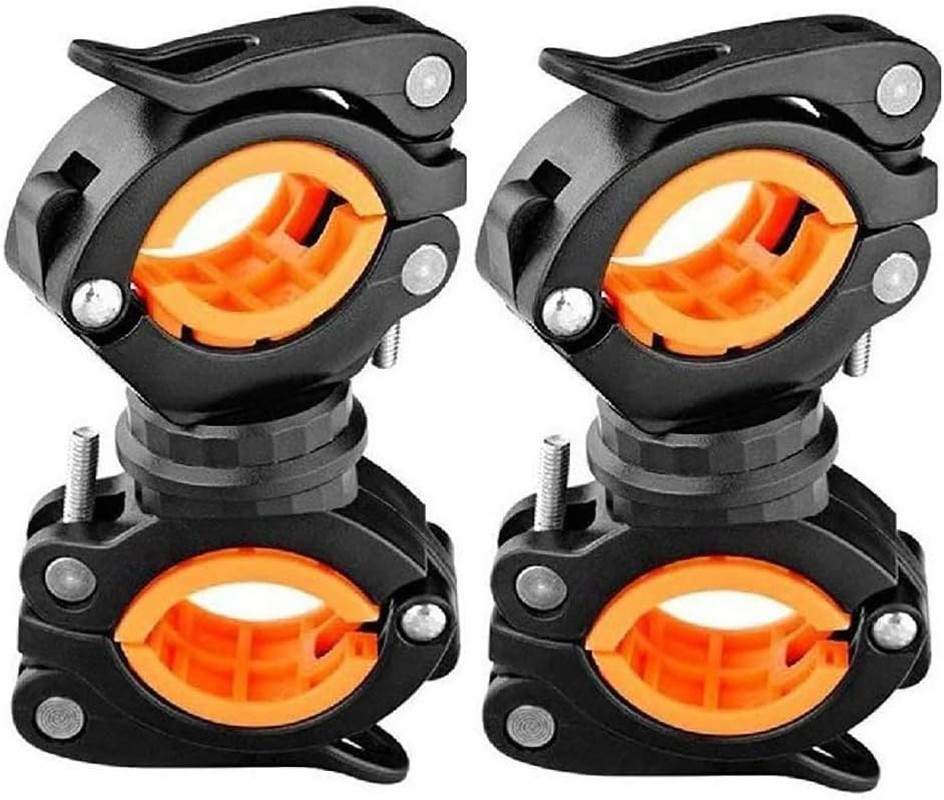 2 Pack Flashlight Mount Holder, Universal Bicycle Led Light Mounting Holder 360°