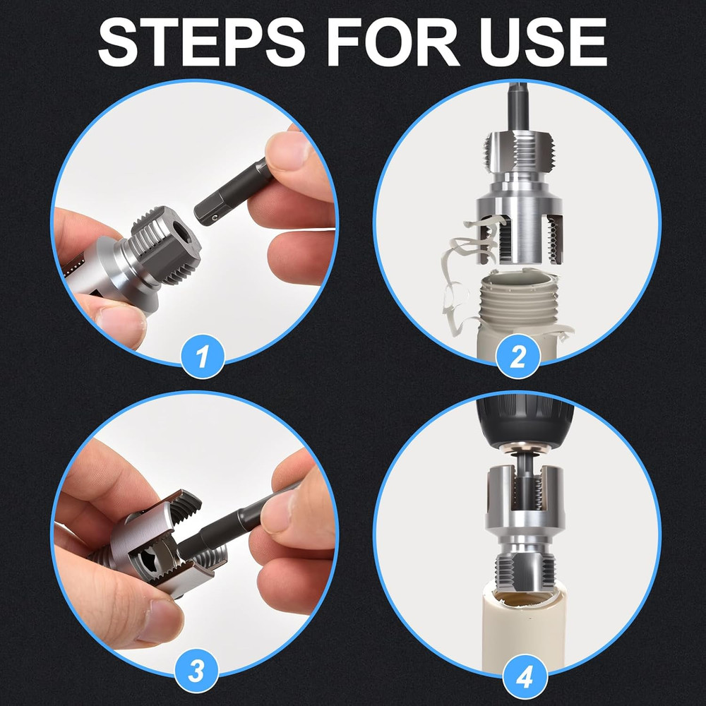 3PCS PVC Pipe Threader Kit - Dual-Function Internal & External Pipe Threading To