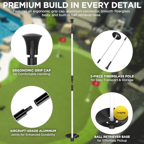 Golf Flagstick - Portable Design, Practice Putting 3ft White Flagpole-1 Pack