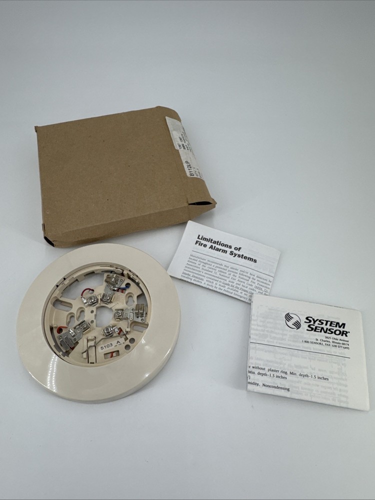 Smoke Detector Base, 6", 4 Wire W/Relay, 24 Volt. System Sensor Model #B112LP