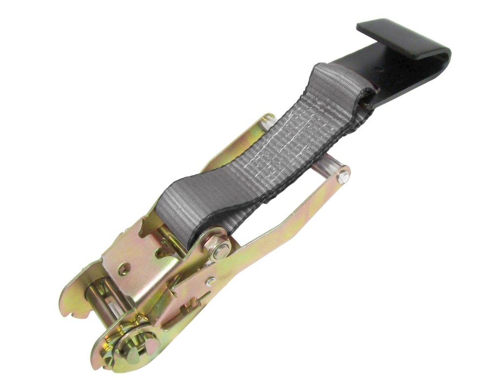 Four (4) Silver Rail Flat Hook Ratchet Assembly Strap Tie Down Tow Trailer Cargo