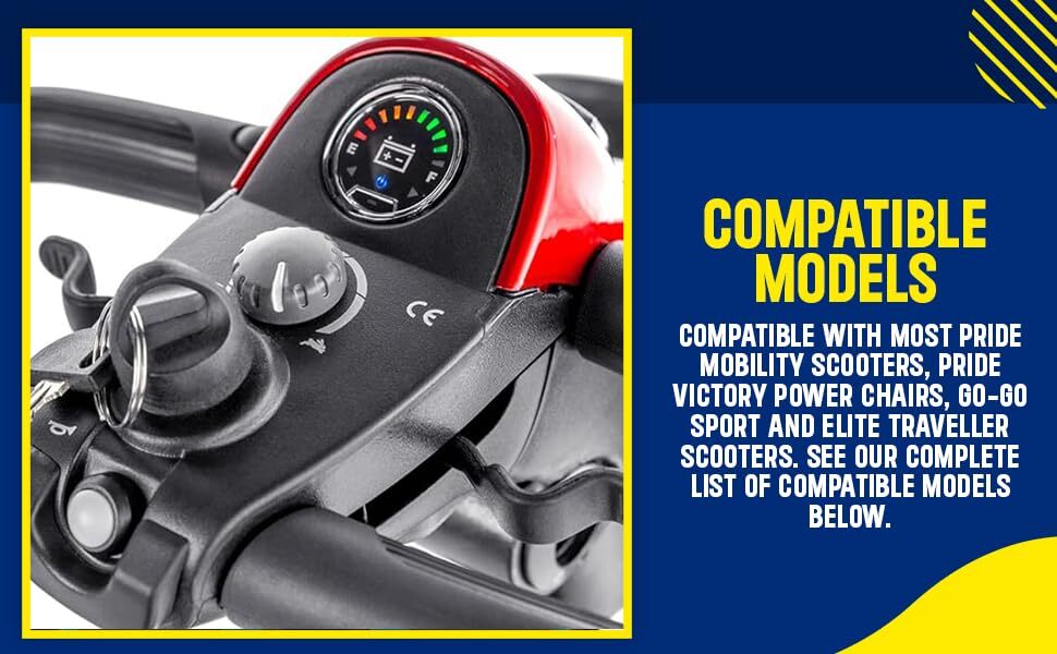 Deluxe Easy Pull Key Set for Pride Mobility Scooter - Premium Replacement Key