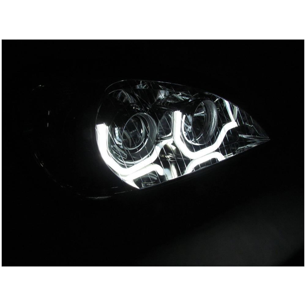Fortpro Chrome Housing Projector Headlight with LED Light Bar For Freightliner C