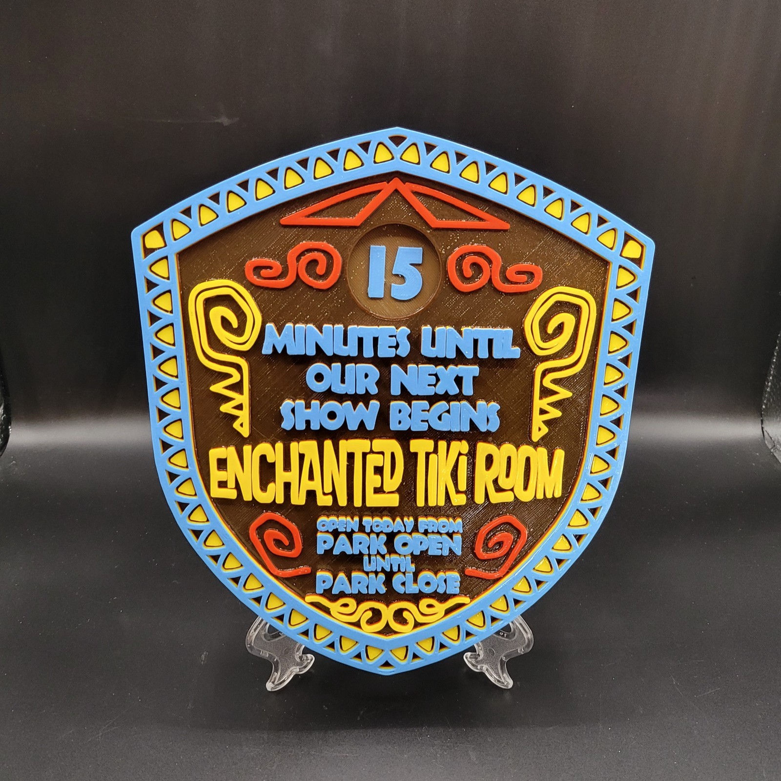 9 x 7.5 inch Enchanted Tiki Room Next Show Sign Adventureland Replica Plaque