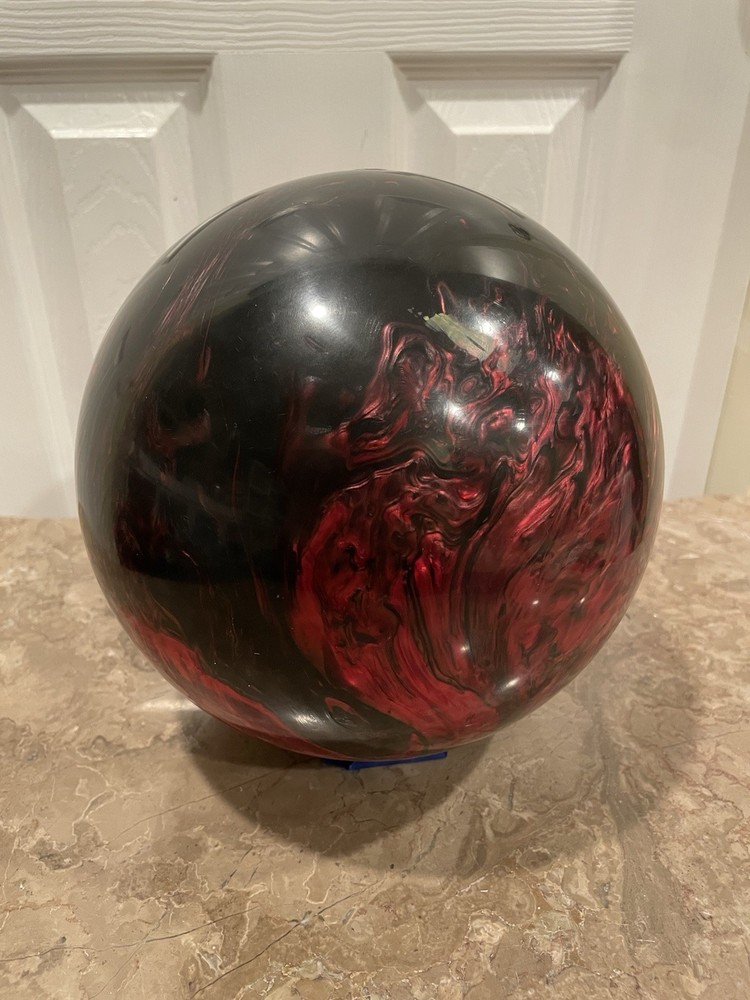 New Red Brunswick Eclipse Reactive Bowling Ball, Black/Red Marbled, 10.2 lb