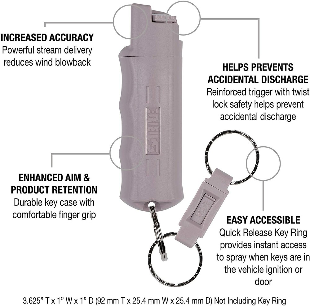 Sabre Red Pepper Spray with Quick Release Key Ring - Purple