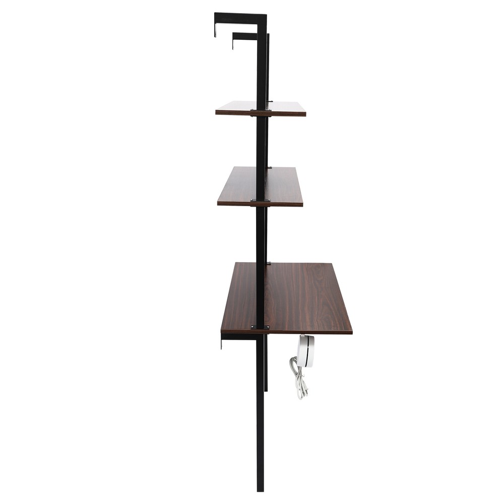 Wall Mount Writing Table Space-saving Desk With Storage Bookshelf Floating Shelf
