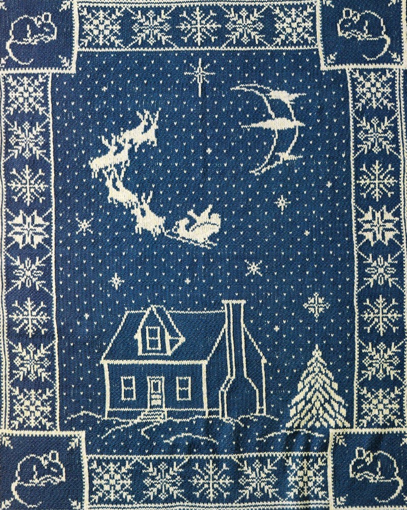 Christmas Afghans Three Double Knitting Patterns Vintage