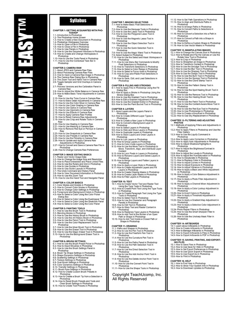 ADOBE PHOTOSHOP DELUXE Training Tutorial PDF Manual and Quick Reference Guide