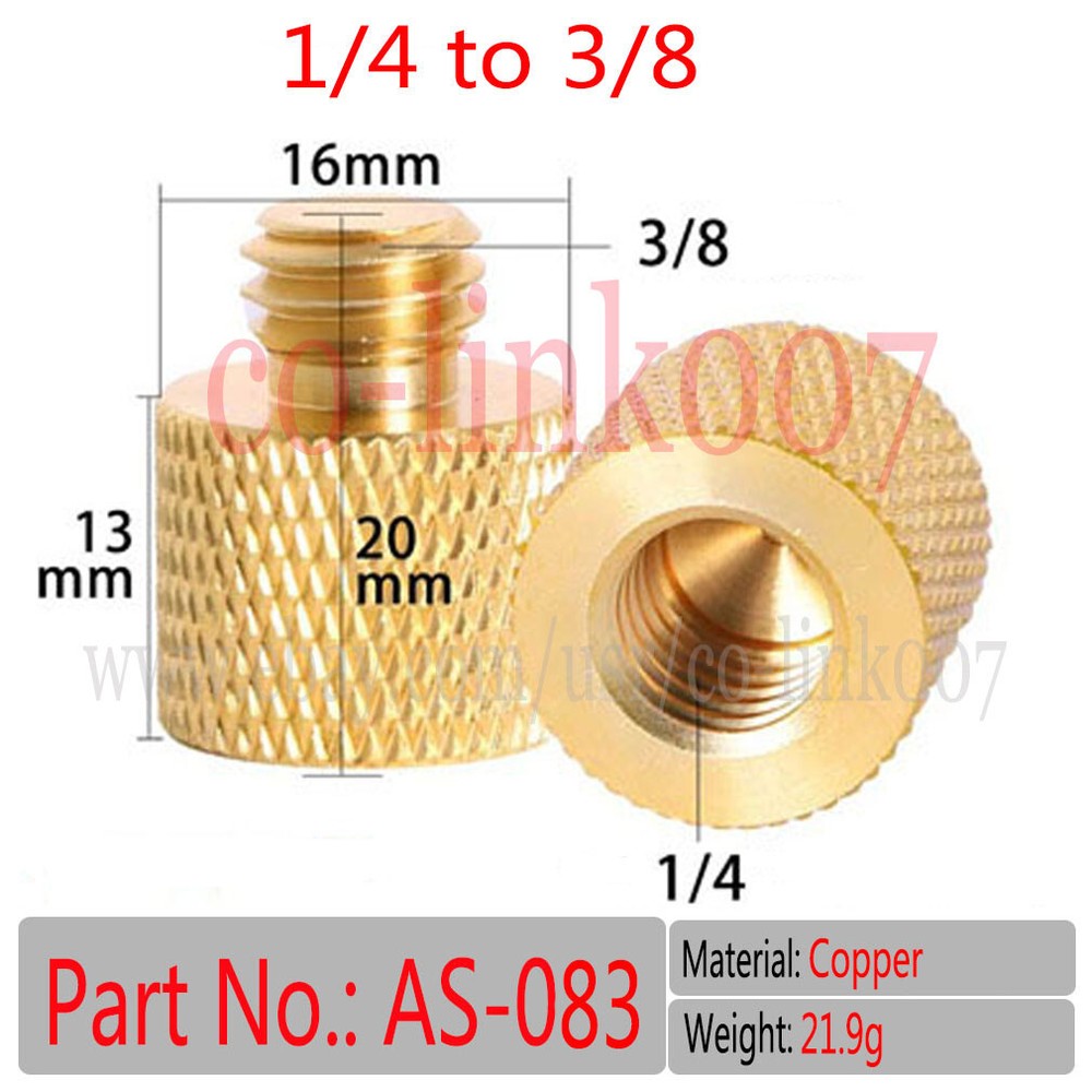 3/8" 1/4" Exchange Screw Camera Tripod Thread Adapter For Tripod Mount