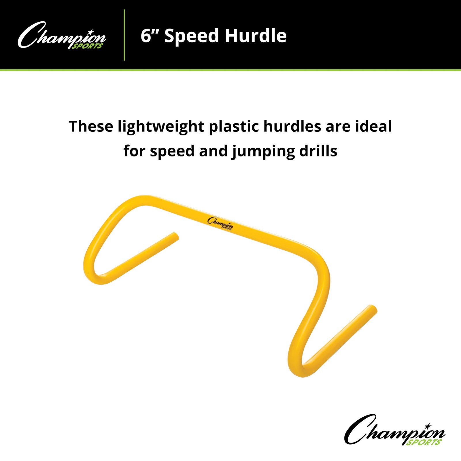 Yellow 6 Inch Speed Hurdles For Agility Jump Training Adjustable Spacing