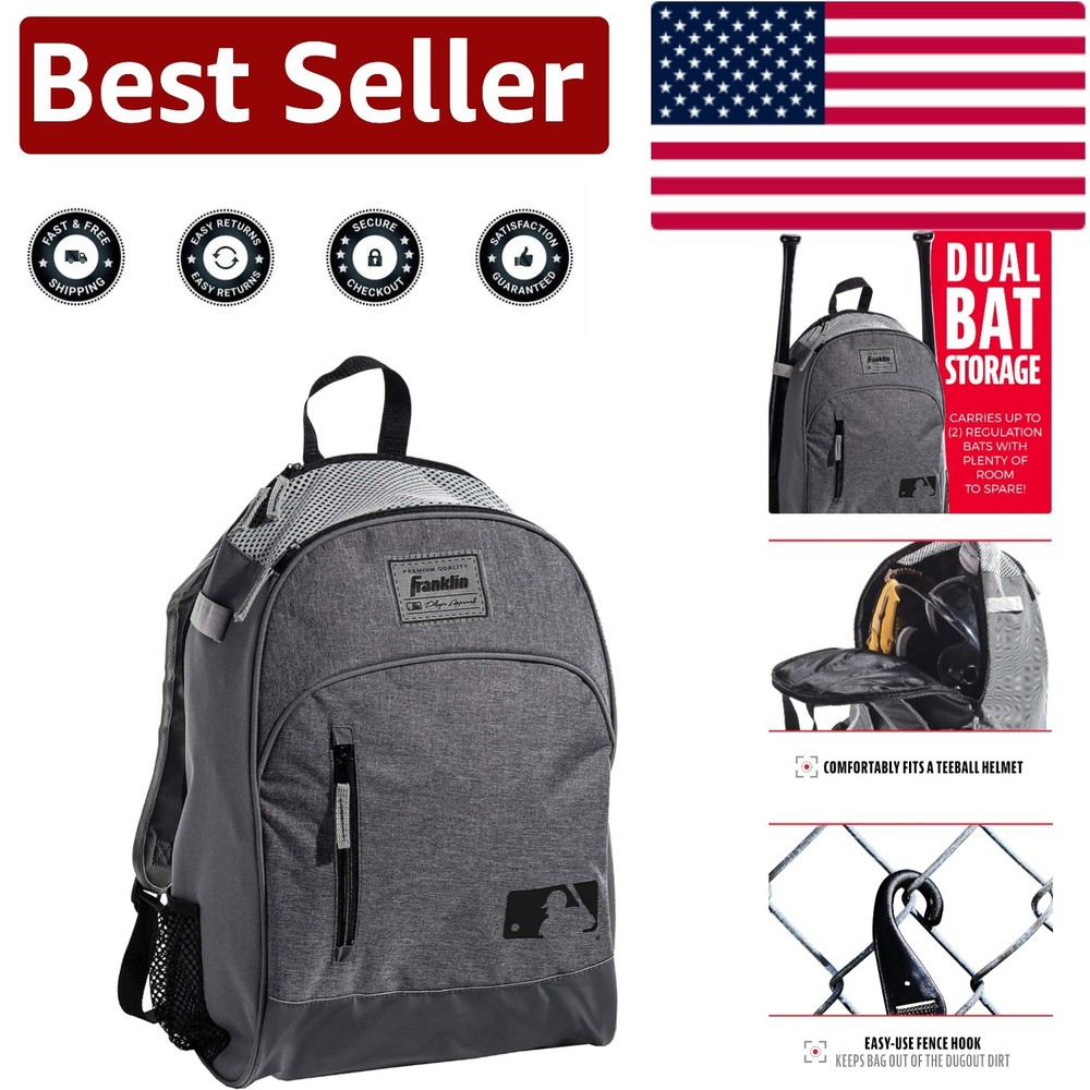 MLB Kids Batpack - Spacious Baseball Backpack with Ventilation & Pocket Storage