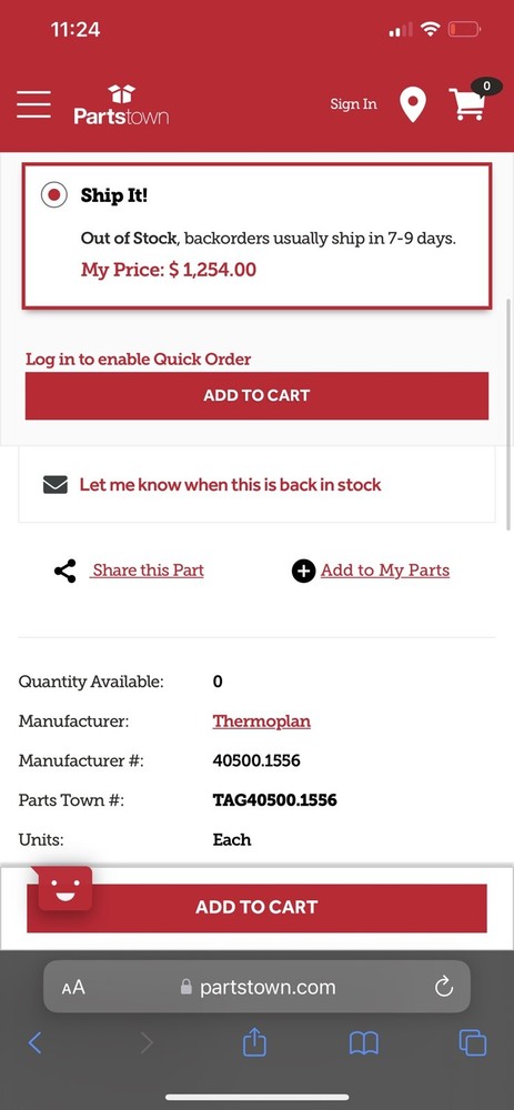 Thermoplan 40500.1556 FIX PISTON , ASSEMBLY