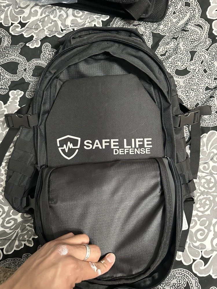 Military Bulletproof Backpack, With Panel, Armor And Conceal Carry Pouch.