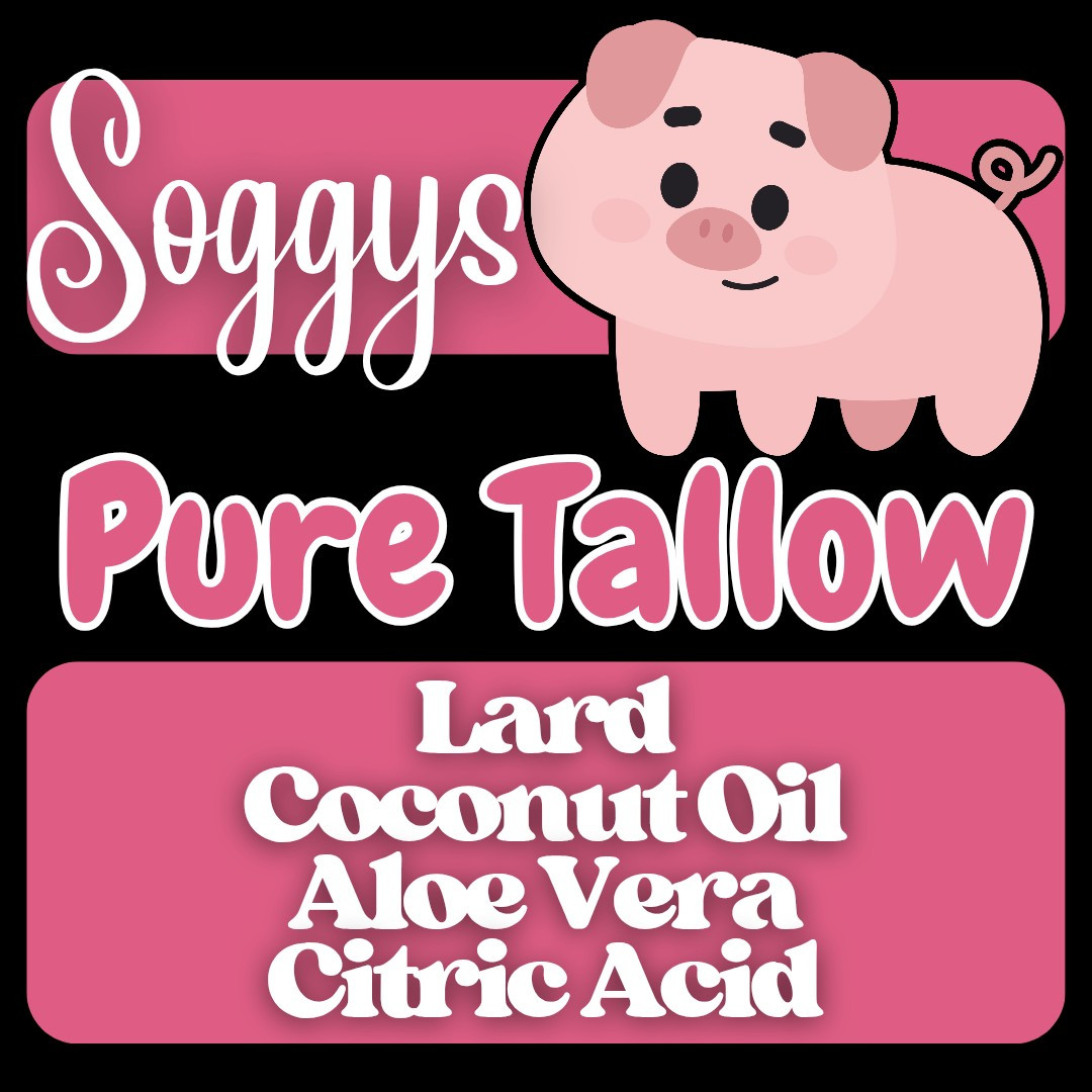 Bar Soap, Pig Tallow, Unscented, Sudsy, Handcrafted, All Natural, 5-6 oz