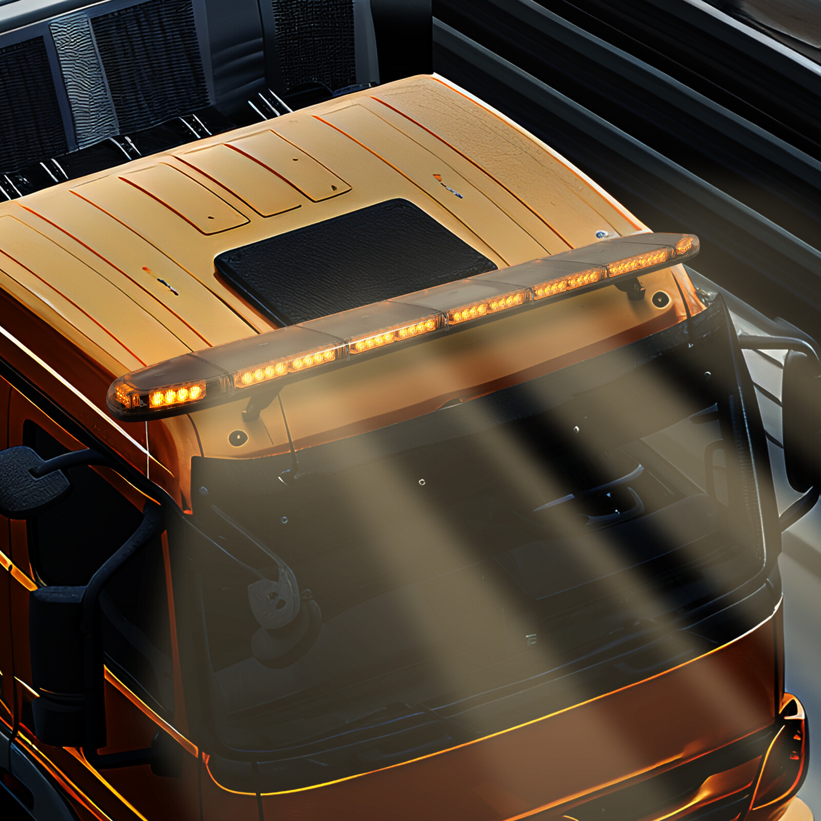 61.4" LED Strobe Light Bar Amber Emergency Light Beacon Warning Tow Car Trucks